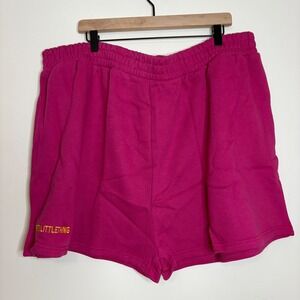 PRETTYLITTLETHING Pink Sweat Shorts Plus Size XXXL Elastic Waist Casual Lounge